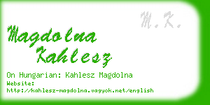 magdolna kahlesz business card